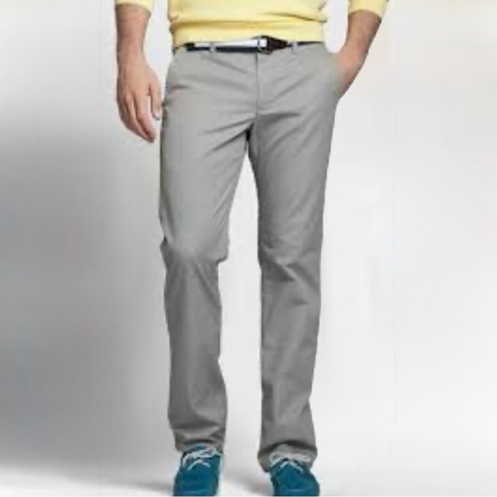 BONOBOS Washed Chinos Straight Fit Gray Pants Plaid Pockets Mens Sz 33 x 34🧡